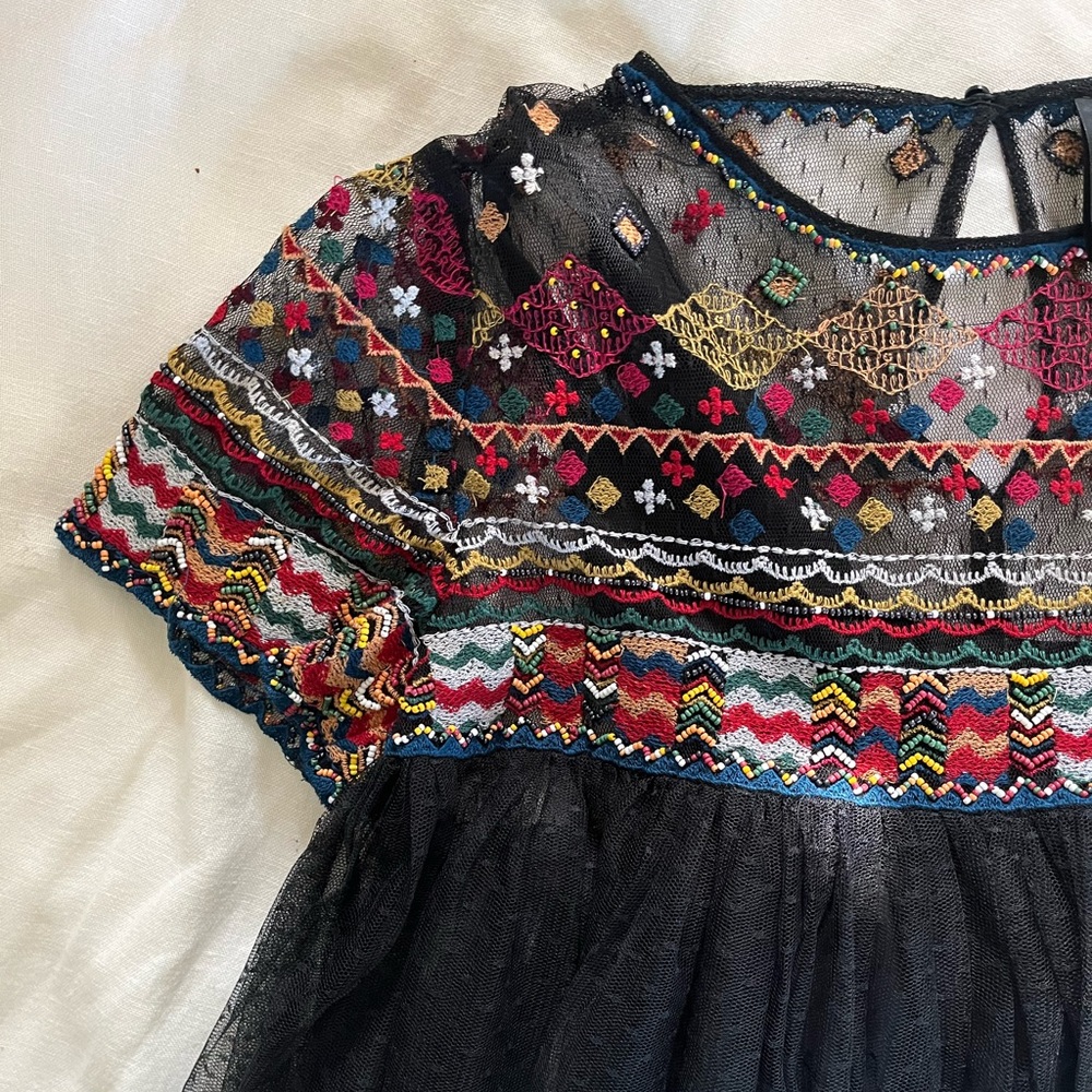 Zara embroidered top